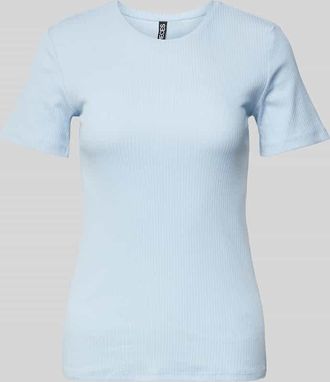 Pieces Slim Fit T-Shirt aus Baumwoll-Mix Modell RUKA in Hellblau, Gr&ouml;&szlig;e M