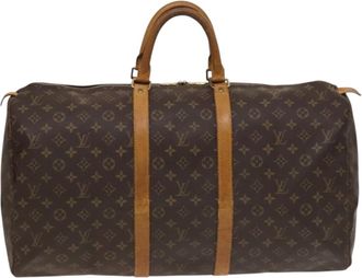 Louis Vuitton Keepall 55 Brown Canvas Travel Bag (Pre-Owned)