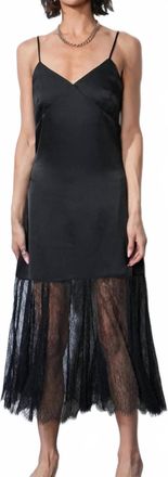 Greylin Sheer Skirt Slip Dress In Black