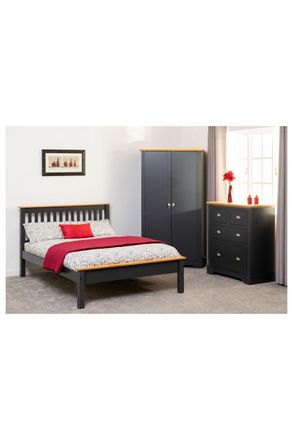 Seconique Monaco 5 King Bed Low Foot End in Dark Grey