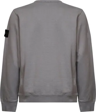 Stone Island Mens Crewneck Sweatshirt Organic Cotton Grey Sweatshirts Sweater