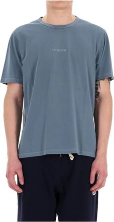 C.P. Company Uniek geverfd katoenen T-shirt - Heren - T-shirts - Blauw - M - Katoen - Tops