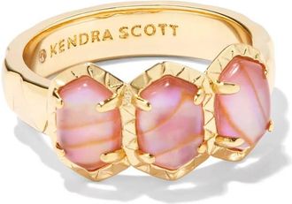 Kendra Scott Womens Daphne Band Ring In Gold Light Pink Iridescent