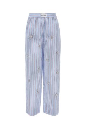 Des_Phemmes Crystal-Embellished Striped Pants