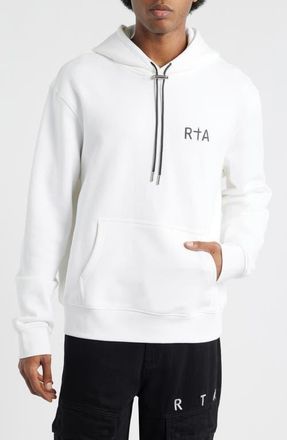 Rta Dion Cross Logo Graphic Hoodie in White Black Cross at Nordstrom, Size Xxx-Large