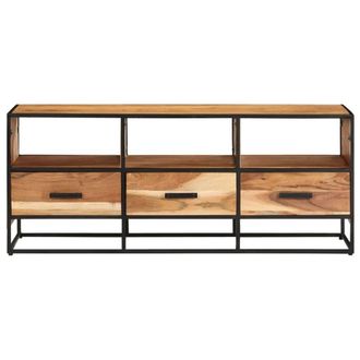 Berkfield Home TV Cabinet 110x30x45 cm Solid Acacia Wood in Brown | Size: 110 x 30 x 45 cm