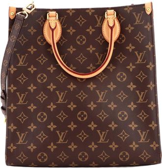 Louis Vuitton Brown Monogram Canvas Sac Plat Nm Bag Pm (Authentic Pre-Loved)
