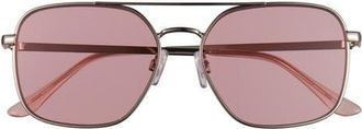 BP. Retro Aviator Sunglasses in Silver- Pink at Nordstrom