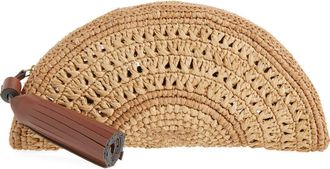 Anya Hindmarch Half Moon Raffia Clutch in Natural at Nordstrom