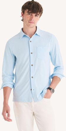 Nautica Mens Golf Fit Long-Sleeve Button-Front Performance Polo