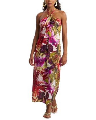 Natori Rainforest Cotton Maxi Halter Dress