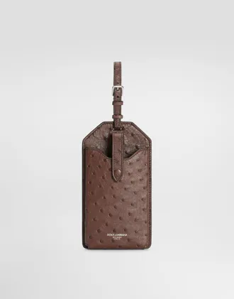 Dolce & Gabbana Ostrich Leather Eyewear Case - Man Wallets And Small Leather Goods Brown Onesize