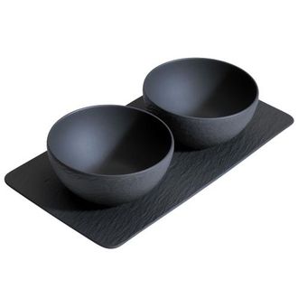 Villeroy & Boch Manufacture Rock 3 Piece Condiment Set in Black at Nordstrom