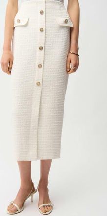 Joseph Ribkoff Boucl&eacute; Pencil Skirt With Gold Buttons in Off-White at Nordstrom, Size 10