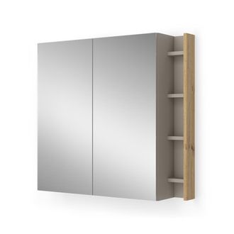 Vicco Armario Con Espejo Para Ba&ntilde;o Edelin, Cachemira, 80 X 75 Cm Con Estantes, Vicco