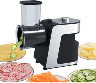 OEM Rallador El&eacute;ctrico De Queso Y Verduras De 1000 W - Multiusos Con 5 Conos Intercambiables Para Queso, Pepino Y Zanahoria - Ideal Para Rallar Frutas Y V