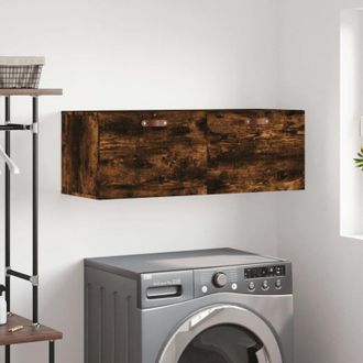 vidaXL Armario De Pared Madera Ingenier&iacute;a Roble Ahumado 100x36,5x35 Cm Vidaxl