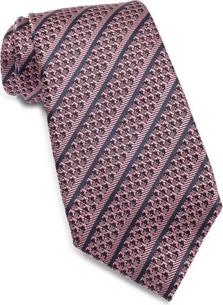 Ermenegildo Zegna Stripe Silk Tie in Med Pinkstripe at Nordstrom