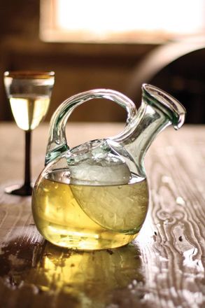 Kalalou Tilted White Wine Decanter With Ice Pocket