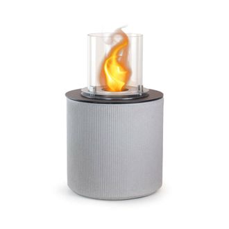 Dmora Chimenea De Bioetanol Dsernicol, Chimenea Ecol&oacute;gica, Hogar Sin Humo, Calefactor De Etanol, Made In Italy, 36x36 H56 Cm, Gris - Dmora