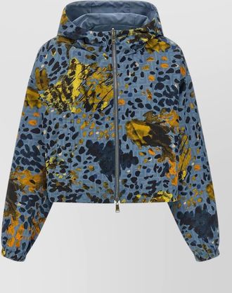 Fendi cropped hooded jacket reversible all over print