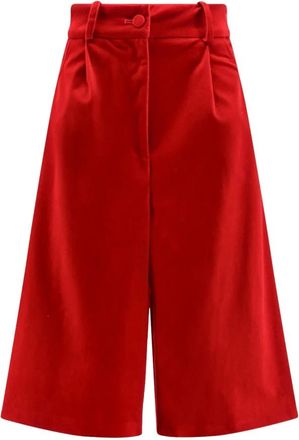 Actualee Pantaloncini Bermuda in Velluto - - Shorts - Donna - Rosso - M