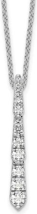 Diamond2Deal 14k Gold 0.40 Ct Lab Grown Diamond Vertical Slide Pendant Necklace 18