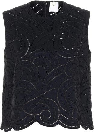 Mantù Blusa Faille con ricamo e orlo a smerlo - Nero