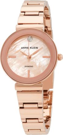 Anne Klein Quartz Crystal Light Pink Mother Of Pearl Ladies Watch AK/2434PMRG
