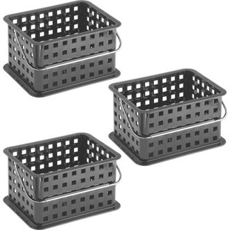 iDesign Small Stackable Shower Basket - Set of 3 - Clear/Frost - Made in USA in Charcoal at Nordstrom