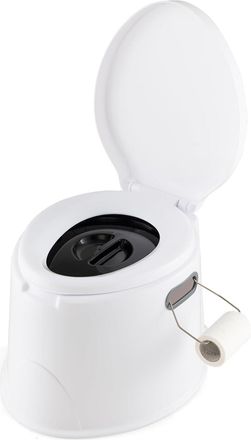 Costway Costway Inodoro Port&aacute;til Para Camping Con Tapa Y Soporte Para Papel Higi&eacute;nico Inodoro M&oacute;vil Para Viaje Acampar Senderismo