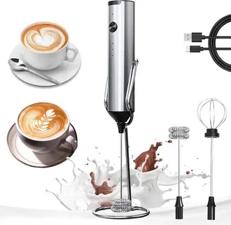 OEM Espumador De Leche El&eacute;ctrico Port&aacute;til Recargable, 3 Velocidades, 2 Varillas De Acero Inoxidable, Apto Para Caf&eacute;, Latte, Batidos Y Matcha
