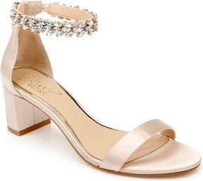 Badgley Mischka Bradley Ankle Strap Sandal in Champ Sati at Nordstrom Rack, Size 5.5