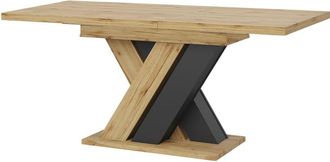 Urban Meuble Mesa de comedor extensible con efecto madera, 119-159 cm