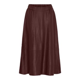 BTF-CPH Gonna midi svasata in pelle - - Skirts - Donna - Rosso - XS