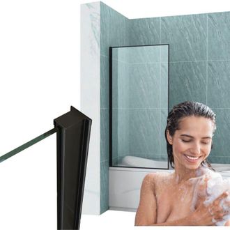 Desconocido Mampara De Ba&ntilde;o Madison 1 Ala 80x140 Fija Negra