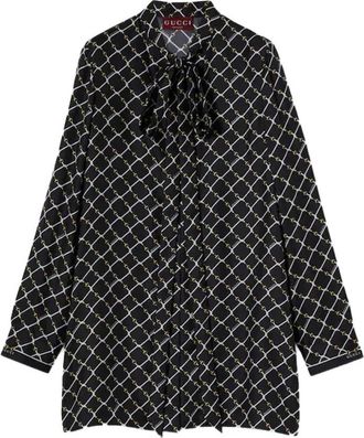 Gucci Printed Silk Twill Dress