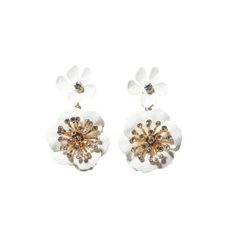 Carolina Herrera Earrings, female, Multicolor, Size: ONE SIZE R2636N205Met 100 Floral Drop Earrings