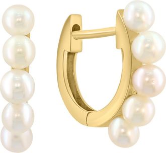 Effy Freshwater Pearl Huggie Hoop Earrings in White at Nordstrom Rack