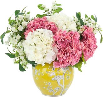 Creative Displays Inc. Handmade Faux Mixed Hydrangeas & Buds In Decorative Vase
