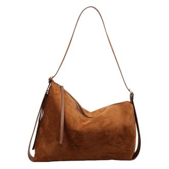 Generic Kexpery Womens Velvet Handbag Large Capacity Shoulder Zip Solid Color Shopping Travel Bag for Women