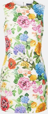 Dolce & Gabbana Abito corto in cotone con stampa floreale