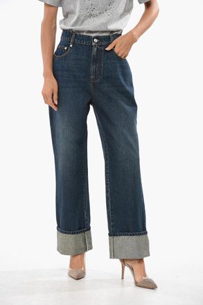 Alexander McQueen Jeans Stonewashed ad Orlo Con Risvolto Alexander McQueen