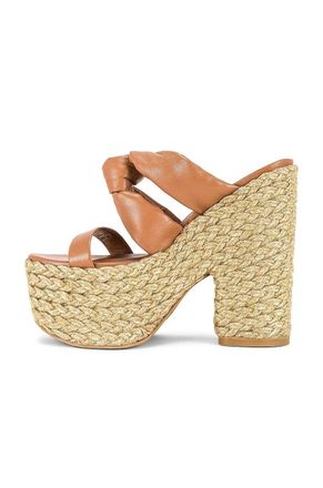 Stuart Weitzman Mens Stuart Weitzman Playa Sohigh 145 Knot Platform Slide Tan HTAT491