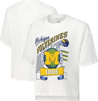 Pressbox Womens Pressbox White Michigan Wolverines Rock & Roll Slub T-Shirt at Nordstrom, Size X-Large