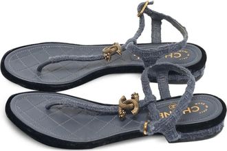 Chanel Sandali con cinturino a T - Blu