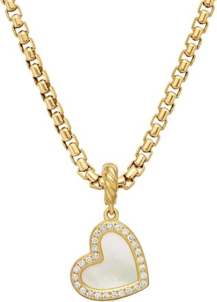 David Yurman Pendente DY Elements Heart in oro giallo 18kt con diamanti (19,5mm)