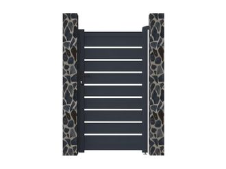 Vente-Unique Vente-unique - Cancello A Battente Traforato L100 X H176 Cm In Alluminio Antracite - Primo