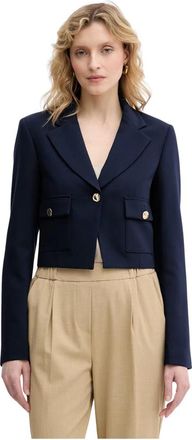 Benetton Enkelrijig blazer - Dames - Blazers - Blauw - L - Polyester - Jassen