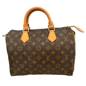 Louis Vuitton Speedy Handbag Monogram Canvas Brown Canvas Handbag (Pre-Owned)